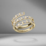 Triple Spiral Baguette Ring