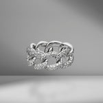 Jumbo Pavé Link Diamond Ring