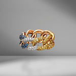 Rainbow Jumbo Pavé Link Ring