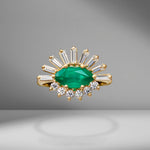 Emerald & Diamond Evil Eye Ring