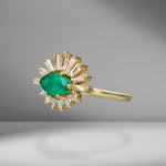 Emerald & Diamond Evil Eye Ring
