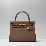 Kelly 28cm Sellier in Etoupe by Hermès
