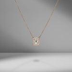Emerald Cut & Diamond Pavé Pendant