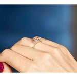 East-West Oval Cut Engagement Ring with Diamond pavé